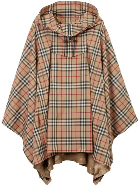 burberry wool toggle cape|Burberry vintage check poncho.